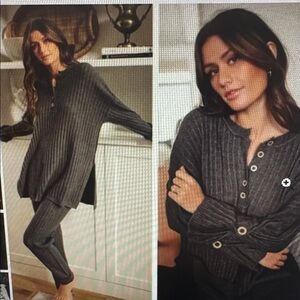 Intimately Free People around the clock tunic sweater with wooden buttons